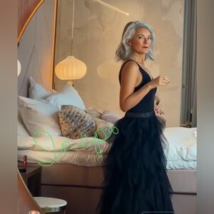 Vintage Tulle Embroidered Skirt Black Taffeta Wonderful